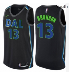 Youth Nike Dallas Mavericks 13 Jalen Brunson Swingman Black NBA Jersey City Edition Youth Nike Dallas Mavericks 13 Jalen Brunson Swingman Black NBA Jersey City Edition