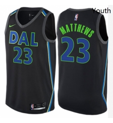 Youth Nike Dallas Mavericks 23 Wesley Matthews Swingman Black NBA Jersey City Edition Youth Nike Dallas Mavericks 23 Wesley Matthews Swingman Black NBA Jersey City Edition
