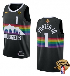 Men Denver Nuggets 1 Michael Porter Jr Black 2023 Finals City Edition Stitched Basketball Jersey Men Denver Nuggets 1 Michael Porter Jr Black 2023 Finals City Edition Stitched Basketball Jersey