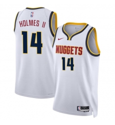 Men Denver Nuggets 14 DaRon Holmes II White 2024 Draft Association Edition Stitched Basketball Jersey Men Denver Nuggets 14 DaRon Holmes II White 2024 Draft Association Edition Stitched Basketball Jersey