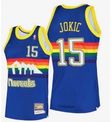 Men Denver Nuggets 15 Nikola Jokic Blue 2003 04 Throwback Stitched Jersey Men Denver Nuggets 15 Nikola Jokic Blue 2003 04 Throwback Stitched Jersey