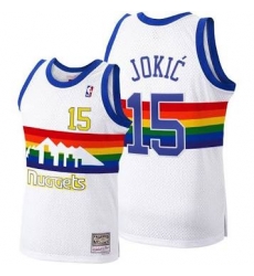 Men Denver Nuggets 15 Nikola Jokic White 2003 04 Throwback Stitched Jersey Men Denver Nuggets 15 Nikola Jokic White 2003 04 Throwback Stitched Jersey