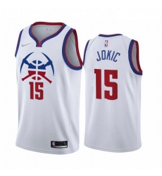Men Denver Nuggets 15 Nikola Jokic White NBA Swingman 2020 21 Earned Edition Jersey Men Denver Nuggets 15 Nikola Jokic White NBA Swingman 2020 21 Earned Edition Jersey