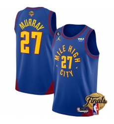 Men Denver Nuggets 27 Jamal Murray Blue 2023 Finals Statement Edition With NO 6 Patch Stitched Basketball Jersey Men Denver Nuggets 27 Jamal Murray Blue 2023 Finals Statement Edition With NO 6 Patch Stitched Basketball Jersey