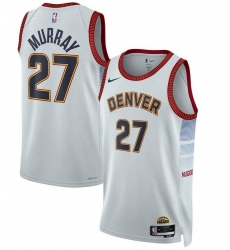Men Denver Nuggets 27 Jamal Murray Silver 2022 23 City Edition Stitched Jersey Men Denver Nuggets 27 Jamal Murray Silver 2022 23 City Edition Stitched Jersey