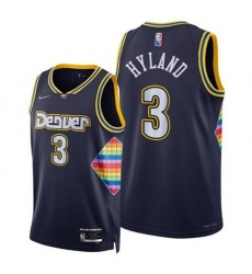 Men Denver Nuggets 3 Nah Shon Hyland Navy 2021 22 City Edition 75th Anniversary Stitched Jersey Men Denver Nuggets 3 Nah Shon Hyland Navy 2021 22 City Edition 75th Anniversary Stitched Jersey