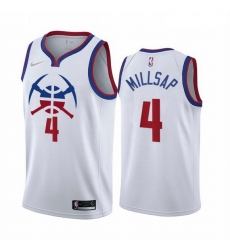 Men Denver Nuggets 4 Paul Millsap White NBA Swingman 2020 21 Earned Edition Jersey Men Denver Nuggets 4 Paul Millsap White NBA Swingman 2020 21 Earned Edition Jersey