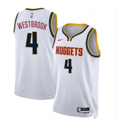 Men Denver Nuggets 4 Russell Westbrook White 2024 Association Edition Stitched Basketball Jersey 134 Men Denver Nuggets 4 Russell Westbrook White 2024 Association Edition Stitched Basketball Jersey 134