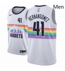 Men NBA 2018 19 Denver Nuggets 41 Juan Hernangomez City Edition White Jersey Men NBA 2018 19 Denver Nuggets 41 Juan Hernangomez City Edition White Jersey