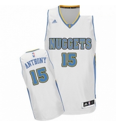 Mens Adidas Denver Nuggets 15 Carmelo Anthony Swingman White Home NBA Jersey Mens Adidas Denver Nuggets 15 Carmelo Anthony Swingman White Home NBA Jersey