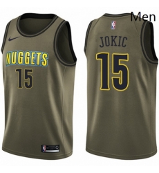 Mens Nike Denver Nuggets 15 Nikola Jokic Swingman Green Salute to Service NBA Jersey Mens Nike Denver Nuggets 15 Nikola Jokic Swingman Green Salute to Service NBA Jersey