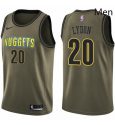 Mens Nike Denver Nuggets 20 Tyler Lydon Swingman Green Salute to Service NBA Jersey Mens Nike Denver Nuggets 20 Tyler Lydon Swingman Green Salute to Service NBA Jersey