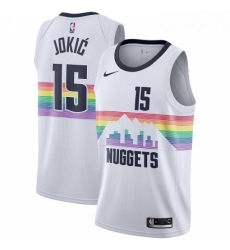 Womens Nike Denver Nuggets 15 Nikola Jokic Swingman White NBA Jersey City Edition Womens Nike Denver Nuggets 15 Nikola Jokic Swingman White NBA Jersey City Edition