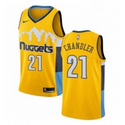 Womens Nike Denver Nuggets 21 Wilson Chandler Swingman Gold Alternate NBA Jersey Statement Edition
