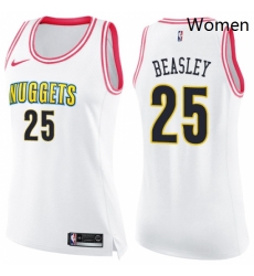 Womens Nike Denver Nuggets 25 Malik Beasley Swingman WhitePink Fashion NBA Jersey Womens Nike Denver Nuggets 25 Malik Beasley Swingman WhitePink Fashion NBA Jersey