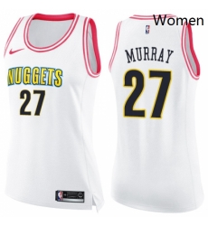 Womens Nike Denver Nuggets 27 Jamal Murray Swingman WhitePink Fashion NBA Jersey Womens Nike Denver Nuggets 27 Jamal Murray Swingman WhitePink Fashion NBA Jersey