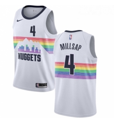 Womens Nike Denver Nuggets 4 Paul Millsap Swingman White NBA Jersey City Edition Womens Nike Denver Nuggets 4 Paul Millsap Swingman White NBA Jersey City Edition