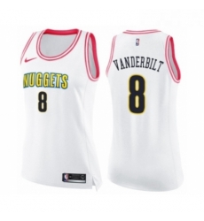 Womens Nike Denver Nuggets 8 Jarred Vanderbilt Swingman White Pink Fashion NBA Jerse Womens Nike Denver Nuggets 8 Jarred Vanderbilt Swingman White Pink Fashion NBA Jerse