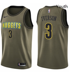 Youth Nike Denver Nuggets 3 Allen Iverson Swingman Green Salute to Service NBA Jersey Youth Nike Denver Nuggets 3 Allen Iverson Swingman Green Salute to Service NBA Jersey
