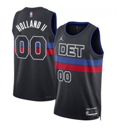 Men Detroit Pistons 00 Ron Holland II Black 2024 Statement Edition Stitched Basketball Jersey Men Detroit Pistons 00 Ron Holland II Black 2024 Statement Edition Stitched Basketball Jersey
