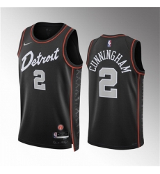 Men Detroit Pistons 2 Cade Cunningham Black 2023 24 City Edition Stitched Basketball Jersey Men Detroit Pistons 2 Cade Cunningham Black 2023 24 City Edition Stitched Basketball Jersey