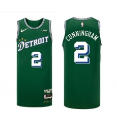 Men Detroit Pistons 2 Cade Cunningham Green 2022 23 City Edition Stitched Basketball Jersey Men Detroit Pistons 2 Cade Cunningham Green 2022 23 City Edition Stitched Basketball Jersey