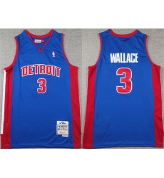 Men Detroit Pistons 3 Ben Wallace Blue Throwback Stitched Jersey Men Detroit Pistons 3 Ben Wallace Blue Throwback Stitched Jersey