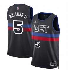 Men Detroit Pistons 5 Ron Holland II Black 2024 Draft Statement Edition Stitched Basketball Jersey Men Detroit Pistons 5 Ron Holland II Black 2024 Draft Statement Edition Stitched Basketball Jersey