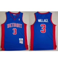 Men Detroit Pistons Ben Wallace #3 Blue Hardwood Classic Mitchell Ness Jersey Men Detroit Pistons Ben Wallace #3 Blue Hardwood Classic Mitchell Ness Jersey