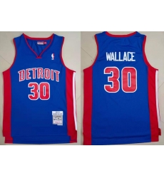 Men Detroit Pistons Rasheed Wallace #30 Blue Hardwood Classic Mitchell Ness Jersey Men Detroit Pistons Rasheed Wallace #30 Blue Hardwood Classic Mitchell Ness Jersey