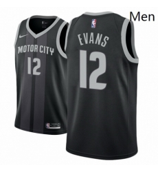 Men NBA 2018 19 Detroit Pistons 12 Keenan Evans City Edition Black Jersey Men NBA 2018 19 Detroit Pistons 12 Keenan Evans City Edition Black Jersey