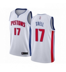 Mens Detroit Pistons 17 Tony Snell Authentic White Basketball Jersey Association Edition Mens Detroit Pistons 17 Tony Snell Authentic White Basketball Jersey Association Edition