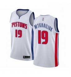 Mens Detroit Pistons 19 Sviatoslav Mykhailiuk Authentic White Basketball Jersey Association Edition Mens Detroit Pistons 19 Sviatoslav Mykhailiuk Authentic White Basketball Jersey Association Edition