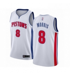 Mens Detroit Pistons 8 Markieff Morris Authentic White Basketball Jersey Association Edition Mens Detroit Pistons 8 Markieff Morris Authentic White Basketball Jersey Association Edition