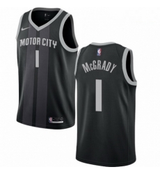 Mens Nike Detroit Pistons 1 Tracy McGrady Swingman Black NBA Jersey City Edition Mens Nike Detroit Pistons 1 Tracy McGrady Swingman Black NBA Jersey City Edition