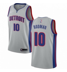 Mens Nike Detroit Pistons 10 Dennis Rodman Authentic Silver NBA Jersey Statement Edition Mens Nike Detroit Pistons 10 Dennis Rodman Authentic Silver NBA Jersey Statement Edition