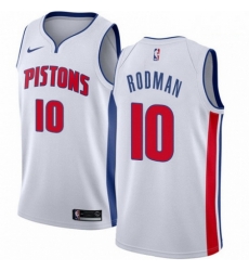 Mens Nike Detroit Pistons 10 Dennis Rodman Authentic White Home NBA Jersey Association Edition Mens Nike Detroit Pistons 10 Dennis Rodman Authentic White Home NBA Jersey Association Edition