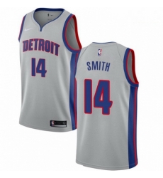 Mens Nike Detroit Pistons 14 Ish Smith Swingman Silver NBA Jersey Statement Edition Mens Nike Detroit Pistons 14 Ish Smith Swingman Silver NBA Jersey Statement Edition