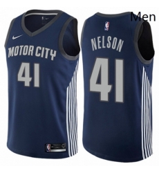 Mens Nike Detroit Pistons 41 Jameer Nelson Authentic Navy Blue NBA Jersey City Editionion Mens Nike Detroit Pistons 41 Jameer Nelson Authentic Navy Blue NBA Jersey City Editionion