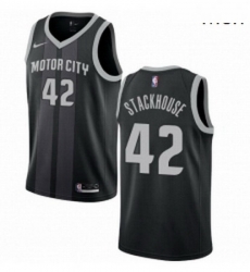 Mens Nike Detroit Pistons 42 Jerry Stackhouse Swingman Black NBA Jersey City Edition Mens Nike Detroit Pistons 42 Jerry Stackhouse Swingman Black NBA Jersey City Edition