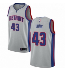 Mens Nike Detroit Pistons 43 Grant Long Swingman Silver NBA Jersey Statement Edition Mens Nike Detroit Pistons 43 Grant Long Swingman Silver NBA Jersey Statement Edition