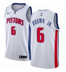 Mens Nike Detroit Pistons 6 Bruce Brown Jr Swingman White NBA Jersey Association Edition Mens Nike Detroit Pistons 6 Bruce Brown Jr Swingman White NBA Jersey Association Edition