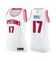 Womens Detroit Pistons 17 Tony Snell Swingman White Pink Fashion Basketball Jersey Womens Detroit Pistons 17 Tony Snell Swingman White Pink Fashion Basketball Jersey