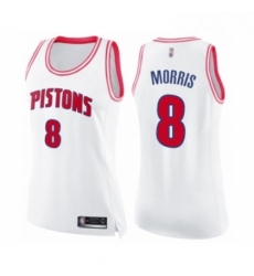 Womens Detroit Pistons 8 Markieff Morris Swingman White Pink Fashion Basketball Jersey Womens Detroit Pistons 8 Markieff Morris Swingman White Pink Fashion Basketball Jersey