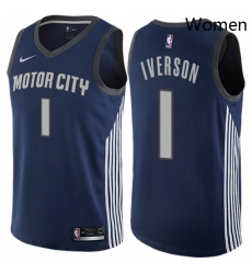 Womens Nike Detroit Pistons 1 Allen Iverson Swingman Navy Blue NBA Jersey City Edition Womens Nike Detroit Pistons 1 Allen Iverson Swingman Navy Blue NBA Jersey City Edition