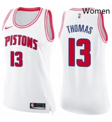 Womens Nike Detroit Pistons 13 Khyri Thomas Swingman White Pink Fashion NBA Jersey Womens Nike Detroit Pistons 13 Khyri Thomas Swingman White Pink Fashion NBA Jersey