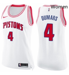 Womens Nike Detroit Pistons 4 Joe Dumars Swingman WhitePink Fashion NBA Jersey Womens Nike Detroit Pistons 4 Joe Dumars Swingman WhitePink Fashion NBA Jersey