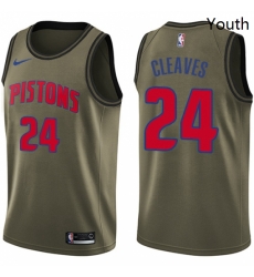 Youth Nike Detroit Pistons 24 Mateen Cleaves Swingman Green Salute to Service NBA Jersey Youth Nike Detroit Pistons 24 Mateen Cleaves Swingman Green Salute to Service NBA Jersey