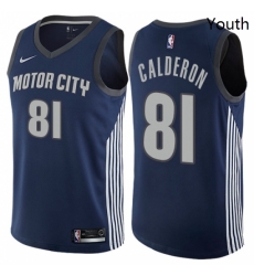 Youth Nike Detroit Pistons 81 Jose Calderon Swingman Navy Blue NBA Jersey City Edition Youth Nike Detroit Pistons 81 Jose Calderon Swingman Navy Blue NBA Jersey City Edition