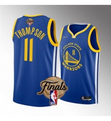Men Golden State Warriors 11 Klay Thompson 2022 Royal NBA Finals Stitched Jersey Men Golden State Warriors 11 Klay Thompson 2022 Royal NBA Finals Stitched Jersey